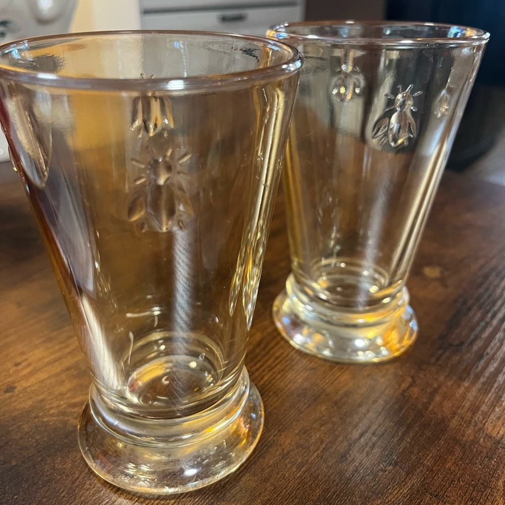La Rochere Napoleon Bee Inspired Amber Glass Tumblers
